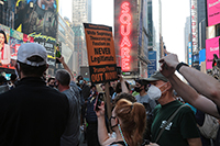 Election celebrations in Times Square, New York, Richard Moore